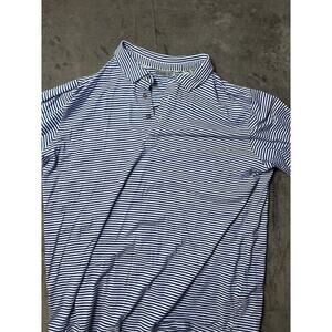 Tasc Polo Shirt Adult Xl‎ Blue Striped Polo Golf Casual Stretch Preppy Mens